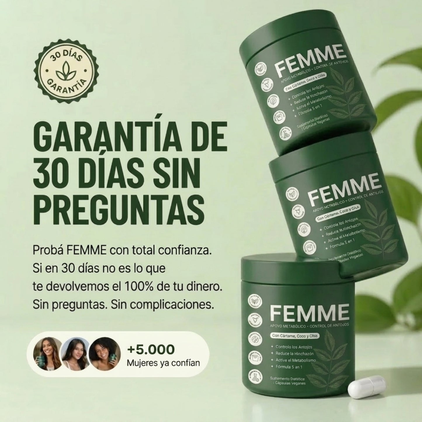 Femme Metabolismo Activo | Combate la hinchazón & Recupera tu vientre plano.