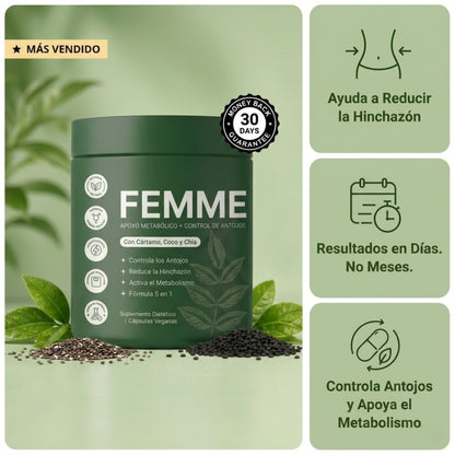 Femme Metabolismo Activo | Combate la hinchazón & Recupera tu vientre plano.