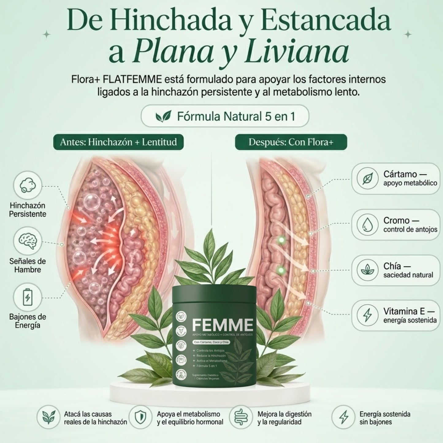 FEMME® - Combate la hinchazón & Recuperá tu figura y energía